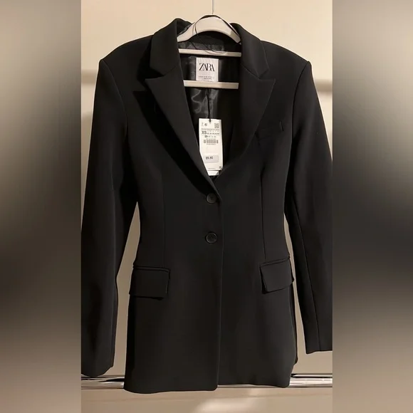 Zara Classic Black Tailored Blazer - Picture 2 of 3